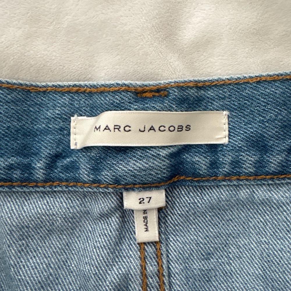 Marc Jacobs Blue Denim Skirt with Embroidered Patches - Picture 4 of 5